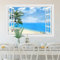 astylishome Wall Stickers & Murals Beach Sea Window Scenery Sticker Ocean Picture View Decor Room Decals PVC Art Seascape Mural Poster Wallpaper for Living Room 1607
