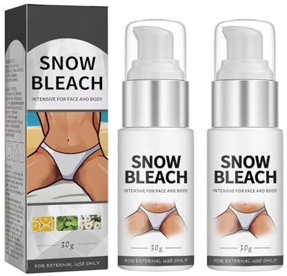 Snow Bleach Cream For Private Part, Hautaufhellungscreme Für Achselhöhlen, Bleichcreme Für Den Intimbereich, Creme Zur Aufhellung Dunkler Haut Für Hals Ellenbogen Innere Oberschenkel, 2 Stück