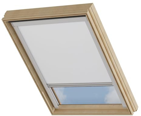 Cocoon Dachfenster Verdunkelung SK10 - Kompatibel mit VELUX - Weiß | Dachfenster Rollo mit Thermobeschichtung - 100% Verdunkelnd - Leichte EasyClick Montage - Kompatibel mit VELUX Dachfenstern