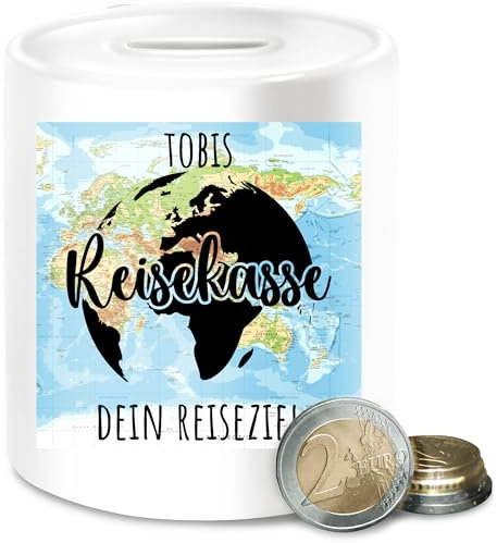 Spardose - Sommerurlaub Strand Bedruckt - Urlaub Geldgeschenk | Sparbüchse Reisen | Urlaubskasse | Reisespardose | Urlaubsgeld | Urlaub Geschenkidee - Unisize - Weiß - Reise Kanada personalisierte
