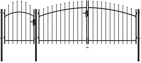 Xichuzi Gartentor, Gartentür, Gartenpforte Gaten, Doppelflügeltor, Einfahrtstor, Stahl 2,25x4 m Schwarz