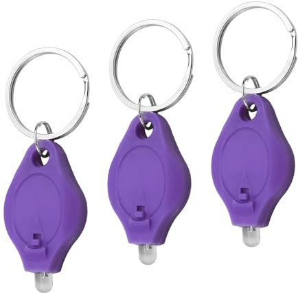 UV Note Checker Mini LED Keyring Torch Portable Pocket Ultra Violet Flashlight for Money Checker Fluorescence Agent Detection Outdoor Camping Hiking Traveling and Emergency Lighting(Purple) (3)