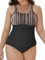 Joligiao Costume da Bagno Intero Donna Taglie Forti Modellante con Scollo U Costume Intero Push Up Imbottito Costumi Interi da Mare Piscina Costume Mare Spiaggia Beachwear Swimwear (Bohémien,XL)