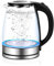 Bouilloire en verre de 2,0 l, 2300 W, sans BPA, éclairage LED, cuisson rapide, bouilloire en verre borosilicate, base à 360°, bouilloire à thé, bouilloire silencieuse en verre