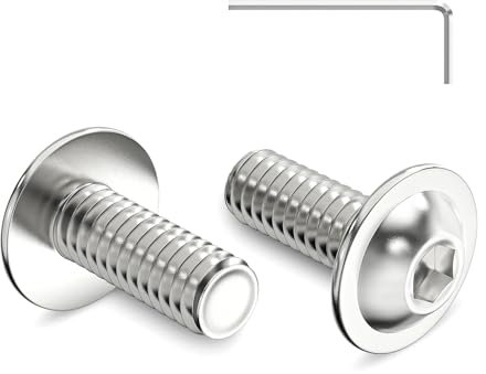 20 Stück M4 x 10 mm Linsenkopfschrauben mit Flansch Innensechskant Antrieb Edelstahl A2 V2A Schrauben Vollgewinde mit Innensechskantschlussel
