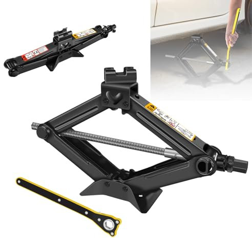 Scherenwagenheber 2 Tonnen (2000kg) – Hubhöhe 100-390cm, verdickte Stahlplatte – Für Auto, SUV, Kleinlastwagen