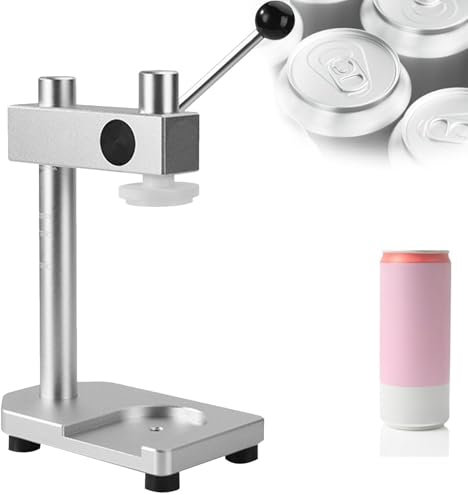 Manual Can Sealer, Vacuum Can Sealing Machine, Home/Commercial Seaming Device Machine, for Canned Food, Milk Tea, Coffee, Jars Press Sealing Hand Tool for Sealing Pet Bottle Can,Silver