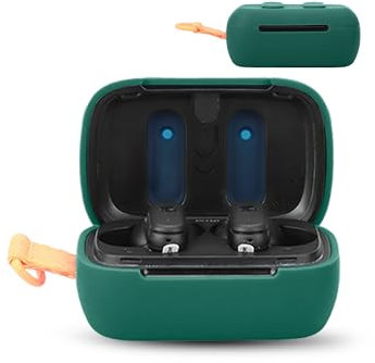 for Skullcandy DIME 3 Wireless Earbuds,daunke Soft Silicone Protective Cover,Case with Round buckle,Full Protection,Green