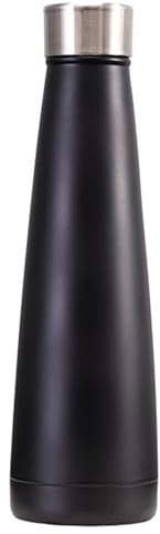 Insulated Water Bottle,450ml/16oz Stainless Steel Double Wall Metal Leak Proof Vacuum Flask,Keep Hot & Cold Drinks,Drinking Thermal for Outdoor Sports Camping Cycling for Kids &Adults-Black
