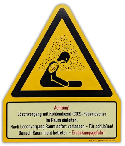 Achtung! Löschvorgang CO2-Feuerlöscher – Nachleuchtend Aufkleber