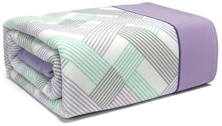 Rufino Díaz Juego Sábanas Rayas Invierno 3 Piezas Coralina (Lila - 135 cm) - Taco Extra Suave para Adultos e Infantil - Sensación acogedora y de Confort