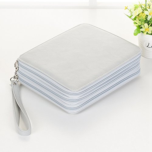 TuToy 120 Slots Bleistift Fall Kosmetik Make-Up Tasche Lagerung Reise Zipper Pouch Student Stationery -Grey