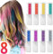 Haarfarbe Kamm Temporär Haarfarbe Kreide Kamm, 8 Stück Instant Einmalige Haarekreide Kamm mit Handschuhe und Schal für Kinder Haarfärbemittel, Party und Cosplay