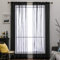 MIULEE Tende Trasparenti con Passanti Morbidi Finestre per Salotto Eleganti Soggiorno per Camera da Letto e Tende Cameretta Bambini 2 Pannelli 140x260cm Nero