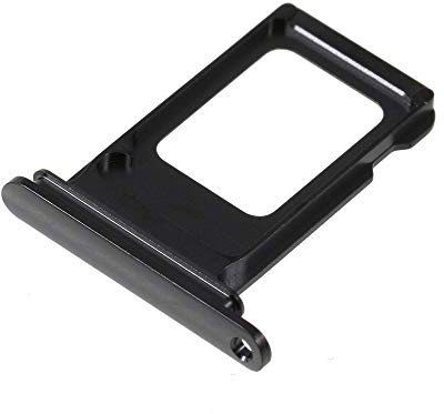 jbTec Dual SIM-Tray kompatibel mit Apple iPhone XS Max - Kartenhalter Slot Schlitten Card Rahmen Simkarte, Farbe:Dunkelgrau