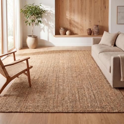 JONATHAN Y Pata Hand Woven Chunky Jute Natural Indoor Area Rug, 8x10, Bohemian, Rustic, Cottage, Easy-Cleaning for Living Room, Bedroom, Kitchen, Non-Shedding (NRF102A-8)
