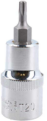 T20 Male Torx Bit Star Socket 1/2 Drive Standard Internal Chrome Vanadium Steel