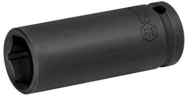 Jetech Douille à chocs profonde de 21 mm à entraînement 1/2 po avec conception à 6 points, acier allié au chrome-molybdène traité thermiquement, métrique
