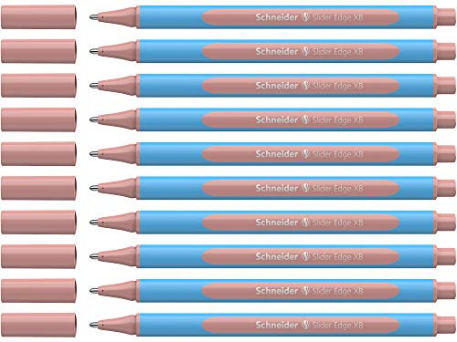 Schneider 152236 Slider Edge Pastell XB Kugelschreiber (Dreikant-Stifte mit Strichbreite XB) 10 Stück blush