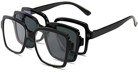 CAOXN Polarisierte Klipp Auf Lese Sonnenbrillen Herren Presbyopie Brillen Mit Optischen Uv400 Linsen Und Magnetische Negativ-Ionen-Ultra Light Full-Frame,+1.00