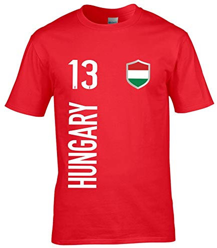 FanShirts4u Herren Fan-Shirt Jersey Trikot - UNGARN/Hungary/MAGYARORSZÁG - T-Shirt inkl. Druck Wunschname & Nummer WM EM (XL, UNGARN/rot)