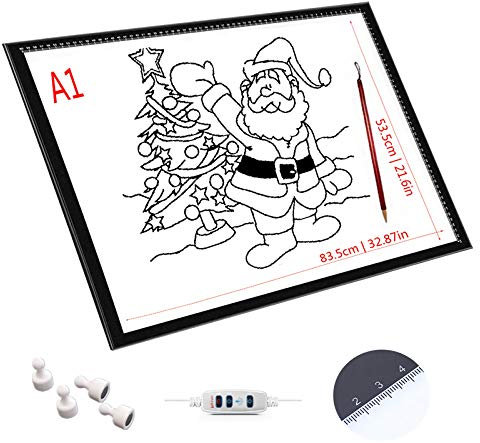 SMLJJDZ LED Licht Pad A1/A2/A3/A4,Leuchttisch Einstellbare Helligkeit,Diamond Painting Zubehör Mit USB Kabel,Ideal Für Diamant Malerei,Designen,Zeichnen Skizzieren,A1