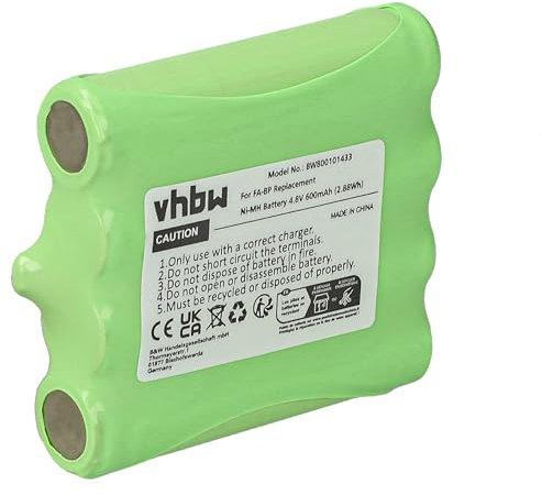 vhbw Akku kompatibel mit Cobra PR900, PR950 Funkgerät, Walkie Talkie (600mAh, 4,8V, NiMH)