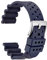 WOCCI 20mm Ventilato Cinturino per Orologio da Uomo, FKM Gomma (Non Silicone), Fibbia Argento (Blu Navy)