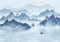 Wesmilewallpaper Papier Peint Panoramique 3D Paysage Naturel D'Eau De Lac De Pic De Montagne D'Art Zen Bleu Papiers Peints Intissé Tapisserie Murales Poster 400x280cm