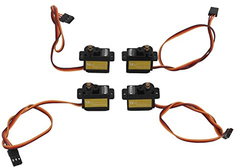 4 Pièces Micro Servo RC, Servo à Engrenages Métalliques 12G Micro Servo à Rotation à 180 Degrés pour Modèle de Robot RC à Voilure FixeAccessoires pour modèles réduits d'avions