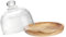 HEMOTON 1 Cloque en Verre de Verre en Verre avec Vitrine de Base en Bois Affichage Cloche en Verre Transparent Couvercle de Cloche pour Cupcakes de Bonbon de Fromage Succulent
