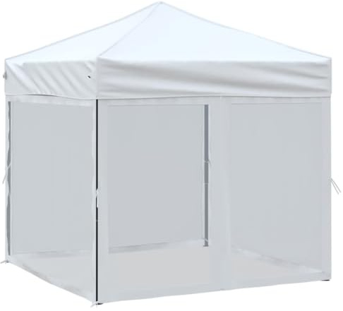 vidaXL Partyzelt Faltbar mit Seitenwänden Gartenzelt Festzelt Pavillon Zelt Gartenpavillon Gazebo Gartenlaube Bierzelt Faltzelt Camping Anthrazit 2x2 m