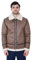 Ciabalù Mouton Homme Hiver Avec Fourrure Gilet Clou en Cuir Slim Fit, marron, XXL