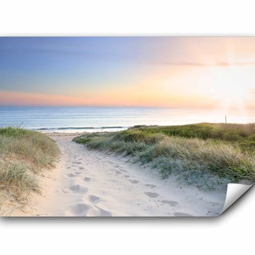 murando - Fototapete Premium-Vlies Meer Strand 400x280 cm Vlies Tapete Moderne Wanddeko Design Tapete Wandtapete Wand Dekoration Sand See Himmel Sonnenuntergang Weg Natur Landschaft