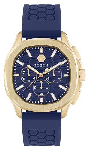 Philipp Plein Herren Analog Quarz Uhr mit Silikon Armband PWSAA0323