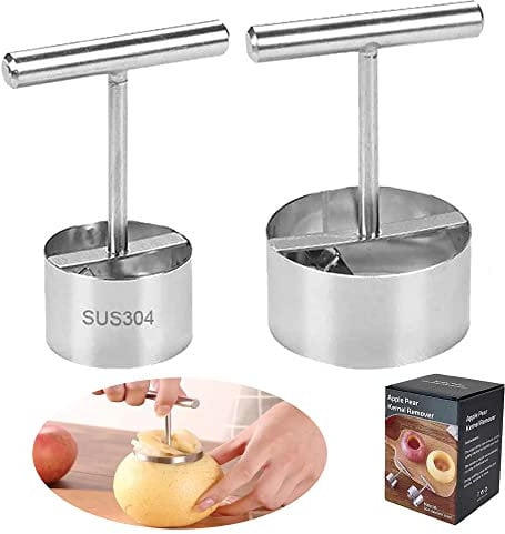 LONGHAO 2 Pcs,Apfelentkerner Entkerner,Edelstahl Apfelteiler,Apple Pear Core Separator,Multifunktions Apfel Kerntrenner,KüChe Obst Apple Oder Pear Core Entferner Werkzeug FüR Home&KüChe,Verschiedene