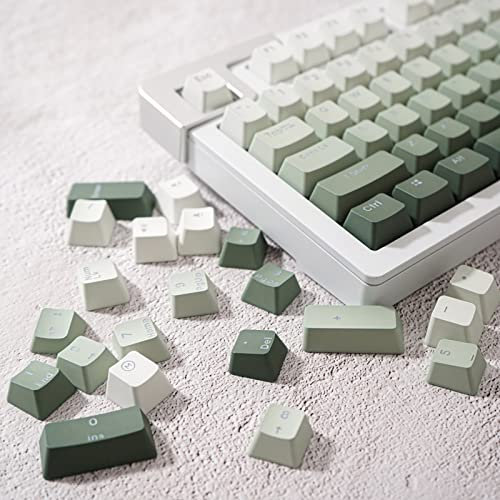 Shine Through Keycaps 123 Keys PBT Doubleshot OEM Profile Gradient Keycaps Set Fit for 61/64/87/104 Cherry Mx Switches Mechanical Keyboard
