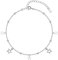 Bewenda Ankle Bracelets for Women Girl, 925 Sterling Silver Anklets Ankle Chain with Stars, Summer Beach Anklet Women's Anklets, Adjustable 22+5cm Foot Chain Beach Jewellery for Girls- white gold