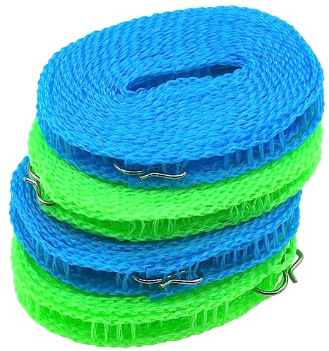 4 PCS 5 Meters Portable Travel Clothes Lines, Washing Line Outside