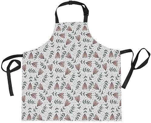 FRODOTGV Blumen Natur Tapete Schürze Chef Schürze Schürze Frauen Küche Backen, Naturtapete mit Blumen, Einheitsgröße