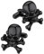 FaithHeart Schwarz Manschettenknopf für Herren, Punk Totenkopf Manschetten Knöpfer, Viking Stil Cufflinks, Manschetten-Knöpfer für Geburtstag Vatertag Valentinstag