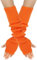Wambere Damen Mädche Winter Fingerlose Armstulpen Langarm Fäustlinge Handschuhe Feinstrick lang Handwärmer Stulpen,Warm Strick Handschuhe Pluswärmer Strickhandschuhe,Orange