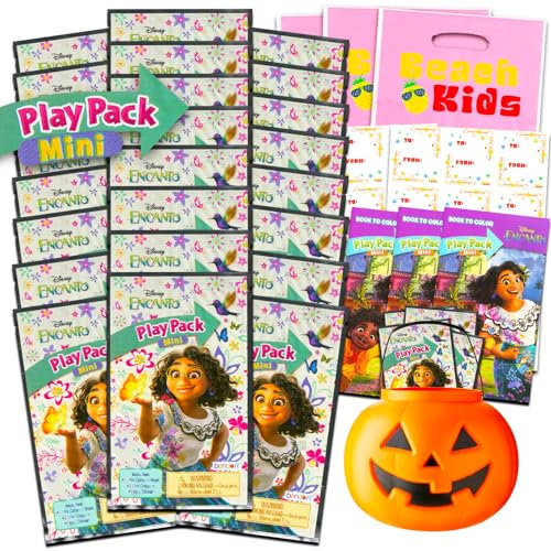 Disney Encanto Osterkorbfüllungskarten für Kinder, Set mit 24 Encanto Mirabel Mini-Malbüchern mit Buntstiften, Aufklebern, Premium-Ostereierfüller ohne Süßigkeiten