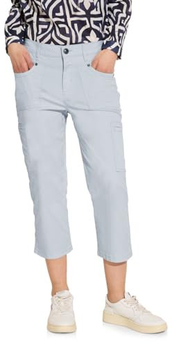 STREET ONE Damen A377221 Sportive 3/4 Cargohose, ICY Blue, 46W / 22L