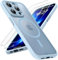 TOCOL Magnetic for iPhone 13 Pro Case 6.1-Inch, Fit for MagSafe, Upgraded [Full Camera Protection], [14FT Military Grade Drop Tested] Shockproof Slim Translucent Matte Back Phone Cover (Blue)