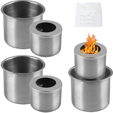 Quemador de etanol: WEGREAT 3 sets de cámara de combustión de etanol, olla de bioetanol, incluye depósito de combustión y depósito de seguridad, chimenea de mesa y recipiente de etanol para chimenea