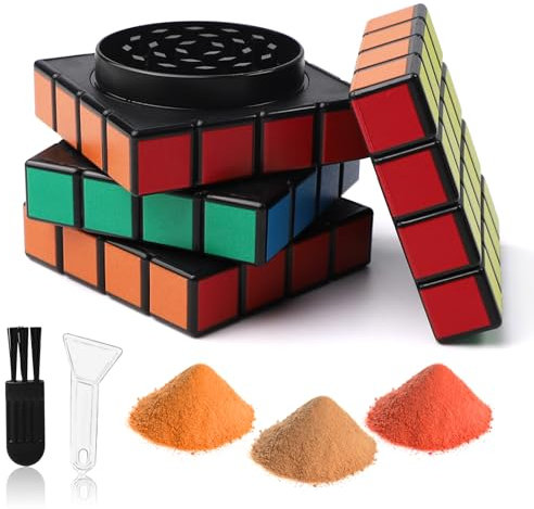 LHOEST Grinder, Molinillo Sal Especias, Spice Grinder Metalico Grande de 58 mm (cubo de rubik)