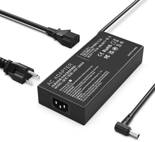 280W AC Adapter Charger ADP-280EB Fit for Asus Rog Flow X16 Rog Strix G15 G16 G17 Rog Strix G18 Rog Strix Scar 15 17 SE ROG Zephyrus M16 Asus Tuf Gaming A16 Laptop Power Supply Adapter Cord20V14A