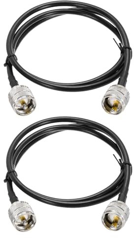 sourcing map 2PCS RG58 Coaxial Cable 3ft/0.9 M, UHF PL-259 Male to Male Coax Cable 50 Ohm Low Loss Cable for CB Radio, Ham Radio, Antenna Analyzer