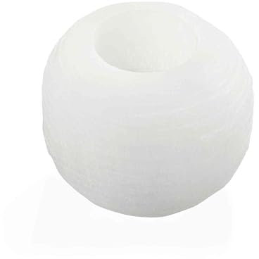 NKlaus Selenit Teelichthalter 8,5 cm – Natürlicher Kristallhalter für Teelichter, ideal für Meditation, Entspannung & spirituelle Dekoration